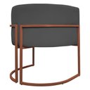 Ver imagem 7 de Poltrona Decorativa Recepção Luna Base de Ferro Bronze - Cinza Corino