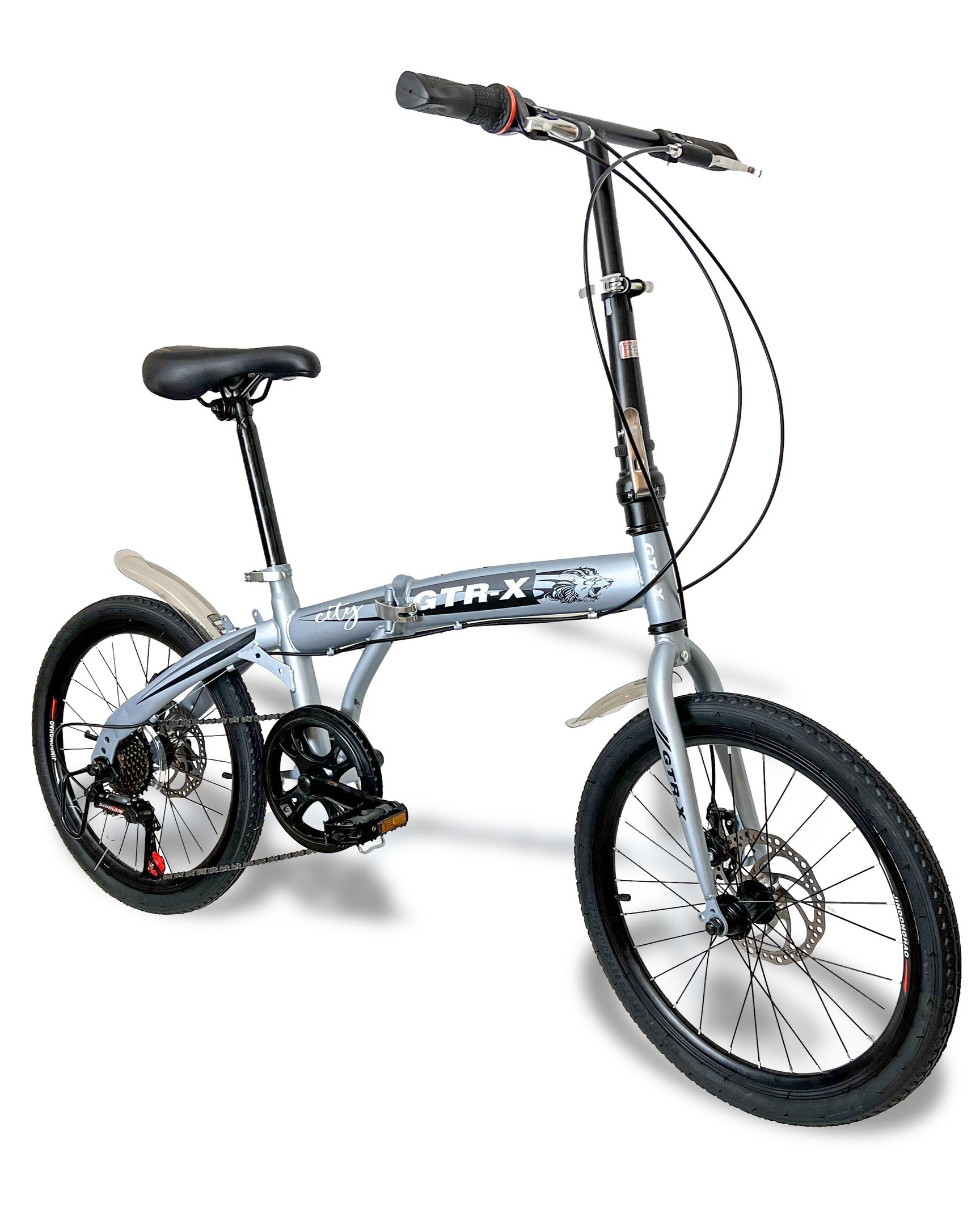 Bicicleta Gtr-x Pliage Dobrável Aro 20 Freios a Disco 7v Cinza - 3