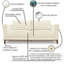 Ver imagem 3 de Sofa Balli 2 Lugares 170cm Pes Madeira Linho 221 Perola Ezz