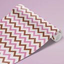 Ver imagem 4 de Papel de Parede Infantil - Chevron Rosa, Branco e Marrom Arte Destaque 3,50 Metros