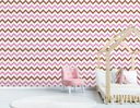 Ver imagem 1 de Papel de Parede Infantil - Chevron Rosa, Branco e Marrom Arte Destaque 3,50 Metros