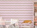 Ver imagem 2 de Papel de Parede Infantil - Chevron Rosa, Branco e Marrom Arte Destaque 3,50 Metros