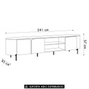 Ver imagem 4 de Rack Bancada de Tv 75 Pol 241cm Ariane D04 Off White/dourado - Mpozenato