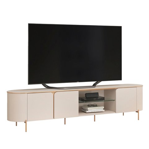 Rack Bancada de Tv 75 Pol 241cm Ariane D04 Off White/dourado - Mpozenato