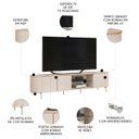 Ver imagem 3 de Rack Bancada de Tv 75 Pol 241cm Ariane D04 Off White/dourado - Mpozenato