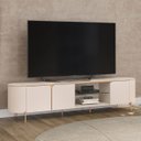 Ver imagem 2 de Rack Bancada de Tv 75 Pol 241cm Ariane D04 Off White/dourado - Mpozenato