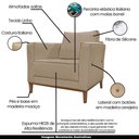 Ver imagem 7 de Kit 2 Poltronas Pés em Madeira Tarantino Linho Bege