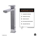Ver imagem 2 de Torneira para Banheiro Misturador Monocomando Purangi Alta Pingoo.casa - Prata