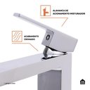 Ver imagem 6 de Torneira para Banheiro Misturador Monocomando Purangi Alta Pingoo.casa - Prata