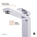 Ver imagem 3 de Torneira para Banheiro Misturador Monocomando Purangi Alta Pingoo.casa - Prata