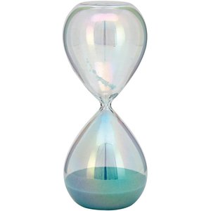 Ampulheta De Vidro Contador Tempo Com Areia Azul Luxo 19cm