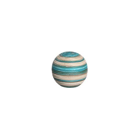 Esfera de Cerâmica Decorativa M para Centro de Mesa Azul e Palha Marrakesh