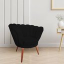 Ver imagem 2 de Kit 2 Poltronas Decorativas Pétala Flor Veludo Preto Pés Palito em Madeira