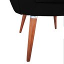 Ver imagem 5 de Kit 2 Poltronas Decorativas Pétala Flor Veludo Preto Pés Palito em Madeira