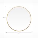 Ver imagem 2 de Espelho Redondo Happ Grande 70cm Minimalista com Moldura em Madeira Tauari Casavee