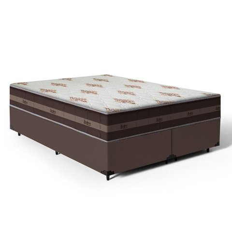 Cama Box + Cabeceira Painel e Colchão de Molas Ensacadas Anjos Classic Queen 158cm