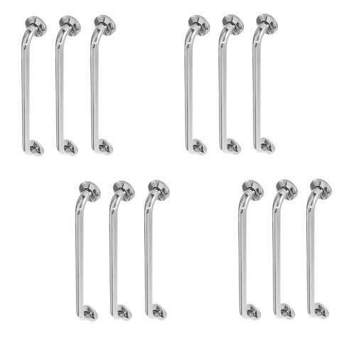 Alça de Apoio Inox 40cm Barra Kit 12 Unidades Idoso Banheiro Box Deficiente Quarto Cadeirante Segura