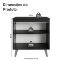Ver imagem 3 de Balcão de Cozinha 80 cm 2 Portas com Pés Preto Nice Madesa