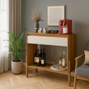 Ver mais imagens de Aparador Barzinho Cantinho do Café Pés Modernos Madeira Lyba: Nature / Off White