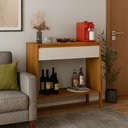 Ver imagem 6 de Aparador Barzinho Cantinho do Café Pés Modernos Madeira Lyba: Nature / Off White