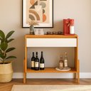 Ver imagem 7 de Aparador Barzinho Cantinho do Café Pés Modernos Madeira Lyba: Nature / Off White