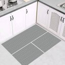 Ver imagem 1 de Jogo Tapetes Passadeira Cozinha 3 Pç Antiderrapante Egípcio - Preto