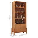 Ver imagem 5 de Conjunto Buffet e Cristaleira Gran Aurora 4 Portas 6 Prateleiras MDP MDF Industrial Marrom Cedro