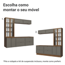 Ver imagem 6 de Estante Sala de Estar com Rack + Cristaleira 230cm Rustic/Cinza/Rustic Vik Madesa 02