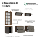 Ver imagem 5 de Estante Sala de Estar com Rack + Cristaleira 230cm Rustic/Cinza/Rustic Vik Madesa 02