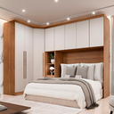 Ver imagem 2 de Guarda Roupa Modulado Casal Safira 008 em MDF com 8 Portas e 4 Gavetas Una Mobília