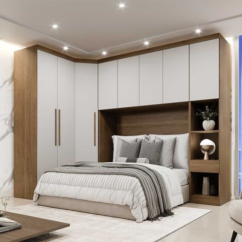 Guarda Roupa Modulado Casal Safira 008 em Mdf com 8 Portas e 4 Gavetas