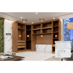 Guarda Roupa Modulado Casal Safira 008 em Mdf com 8 Portas e 4 Gavetas - 4