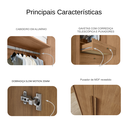 Ver imagem 4 de Guarda Roupa Modulado Casal Safira 008 em MDF com 8 Portas e 4 Gavetas Una Mobília