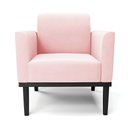Ver imagem 6 de Poltrona Decorativa Isabella Pés Fixo em Madeira Preto Suede Rosa Bebê G19 - Gran Belo
