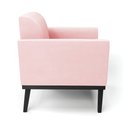 Ver imagem 7 de Poltrona Decorativa Isabella Pés Fixo em Madeira Preto Suede Rosa Bebê G19 - Gran Belo