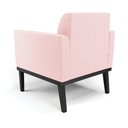 Ver mais imagens de Poltrona Decorativa Isabella Pés Fixo em Madeira Preto Suede Rosa Bebê G19 - Gran Belo