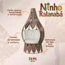 Ver imagem 3 de Ninho em Aço e Corda Náutica Rami Ratanabá com Base Chão e Almofada em Courino Branco