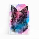 Ver imagem 1 de Quadro Cachorro Border Collie Aquarela Tinta Canvas 30x40cm