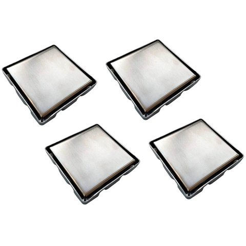Ralo Oculto Invisivel 15x15 Inox Kit 4 Uni Anti Odor Lavanderia Cozinha Banheiro Lavabo Limpeza Higi