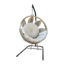 Ver imagem 2 de Balanço Folha Suspenso Trama em Corda Náutica Assento Almofadado Impermeável - Rami