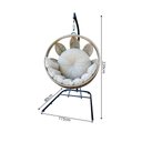 Ver imagem 3 de Balanço Folha Suspenso Trama em Corda Náutica Assento Almofadado Impermeável - Rami