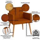 Ver imagem 3 de Kit 2 Cadeiras para Mesa de Jantar Estofada Cozinha Decor Resistente Confortável