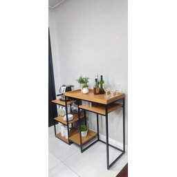 Aparador Cervejeira Adega Ferro Estilo Industrial com Apoio Café Mdf - 4
