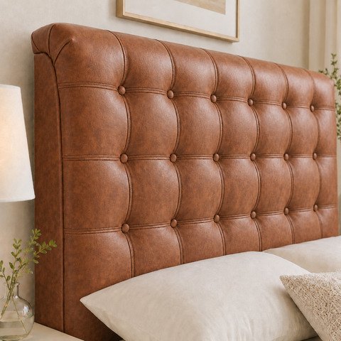 Cabeceira Ana Estofada Corino Modena p/ Cama Box Solteiro 90cm Quarto