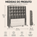 Ver imagem 2 de Cabeceira Ana Estofada Corino Modena p/ Cama Box Solteiro 90cm Quarto