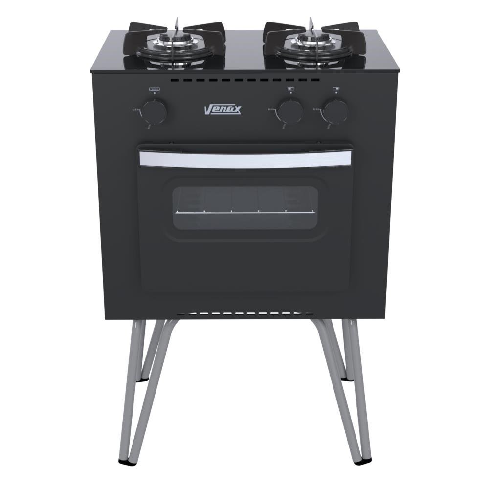 FOGAO 2 BOCAS VENAX MINI COOK PRETO FOSCO GAS GLP