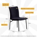 Ver imagem 3 de Cadeira de Jantar Estofada e Pés de Ferro Multimóveis Cr50096
