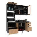 Ver imagem 3 de Cozinha Compacta Begônia 180cm 6 Portas 4 Gavetas Mármore Lunar/freijó Cz1203 Cor: Mármore Lunar/fre