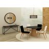 Mesa de Jantar Santos Redonda 120Cm Amêndoa Tampo de Vidro Preto - 2