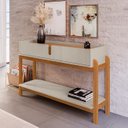 Ver imagem 2 de Aparador de Sala 2 Gavetas 130cm Nay C14 Off White/cedro - Mpozenato